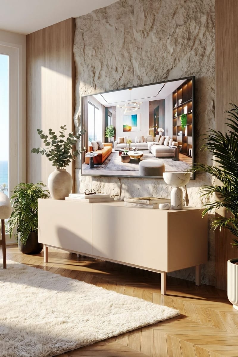 Dorel TV-bänk 120x47,3x36,8 cm - Sand - Möbler - TV- & Mediamöbler - Mediastativ & väggfäste - Tv-stativ & Tv-väggfäste