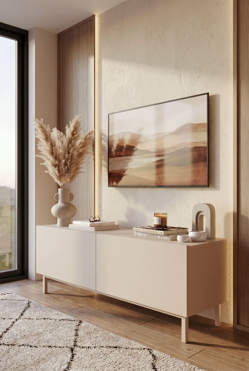 Dorel TV-bänk 120x47,3x36,8 cm - Sand - Möbler - TV- & Mediamöbler - Mediastativ & väggfäste - Tv-stativ & Tv-väggfäste