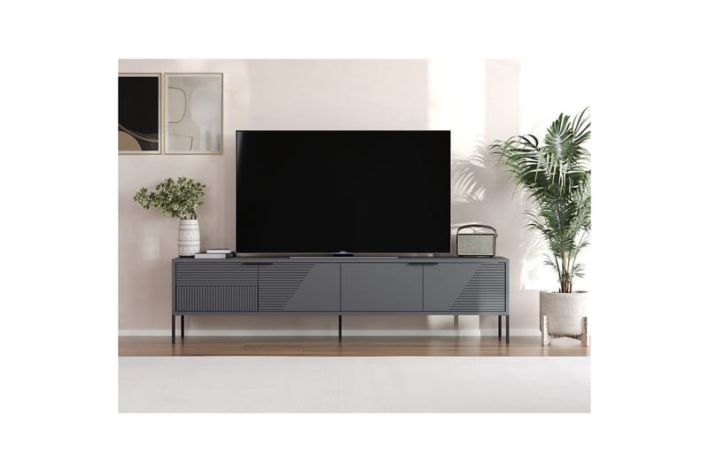 Dorellez Tv-bänk 180 cm - Antracit - Möbler - TV- & Mediamöbler - TV bänk & mediabänk