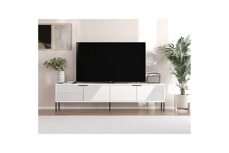 Dorellez Tv-bänk 180 cm - Vit - Möbler - TV- & Mediamöbler - TV bänk & mediabänk
