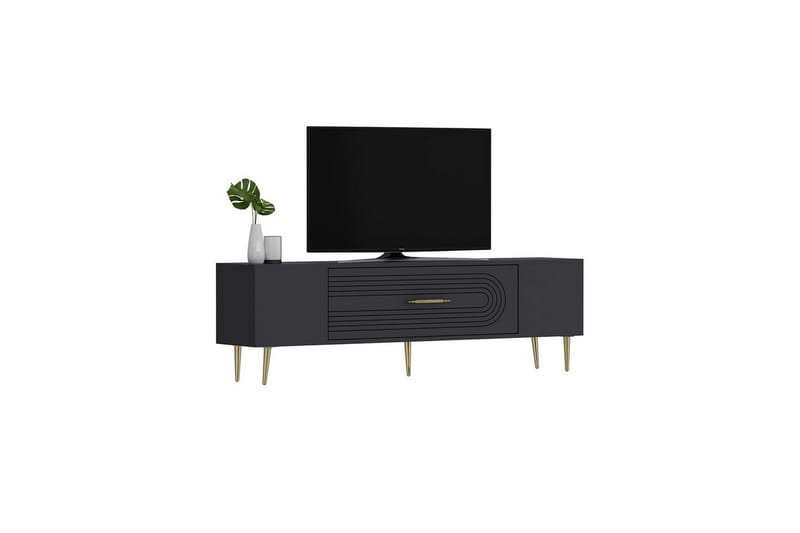 Drova Tv-bänk 150 cm - Antracit/Guld - Möbler - TV- & Mediamöbler - TV bänk & mediabänk