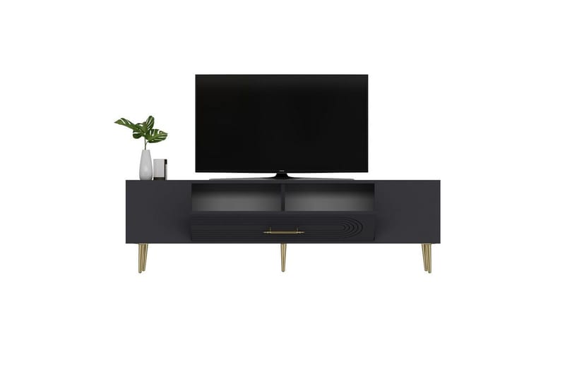 Drova Tv-bänk 150 cm - Antracit/Guld - Möbler - TV- & Mediamöbler - TV bänk & mediabänk