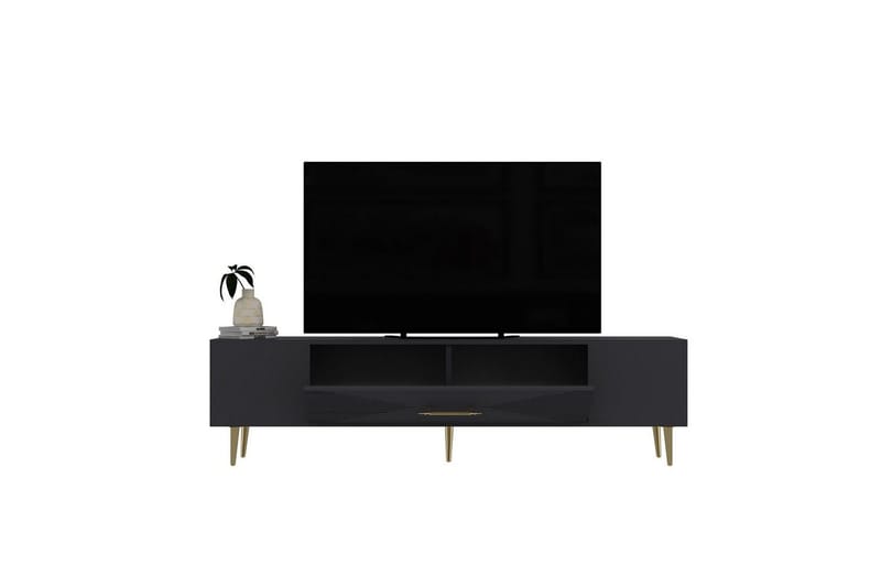 Drova Tv-bänk 150 cm - Antracit/Guld - Möbler - TV- & Mediamöbler - TV bänk & mediabänk