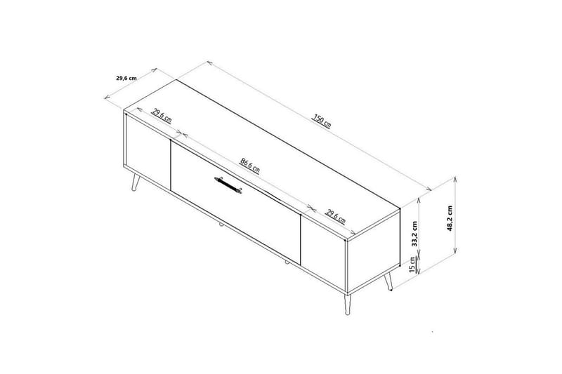 Drova Tv-bänk 150 cm - Antracit/Guld - Möbler - TV- & Mediamöbler - TV bänk & mediabänk