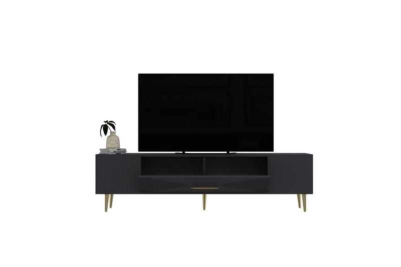 Drova Tv-bänk 150 cm - Antracit/Guld - Möbler - TV- & Mediamöbler - TV bänk & mediabänk