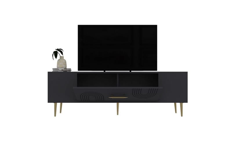 Drova Tv-bänk 150 cm - Antracit/Guld - Möbler - TV- & Mediamöbler - TV bänk & mediabänk