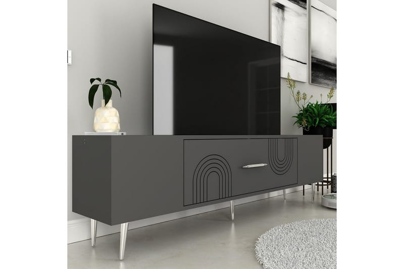 Drova Tv-bänk 150 cm - Antracit/Silver - Möbler - TV- & Mediamöbler - TV bänk & mediabänk