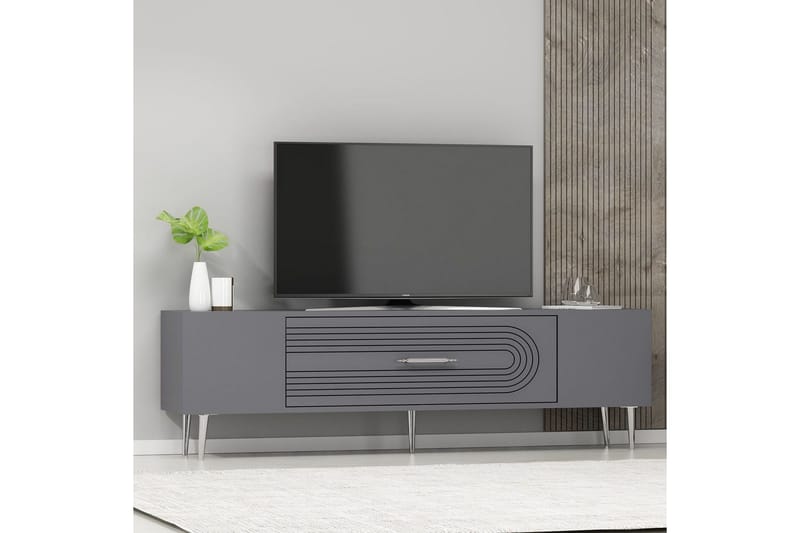 Drova Tv-bänk 150 cm - Antracit/Silver - Möbler - TV- & Mediamöbler - TV bänk & mediabänk