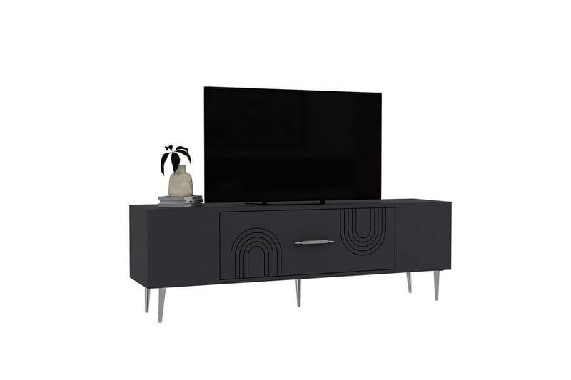 Drova Tv-bänk 150 cm - Antracit/Silver - Möbler - TV- & Mediamöbler - TV bänk & mediabänk