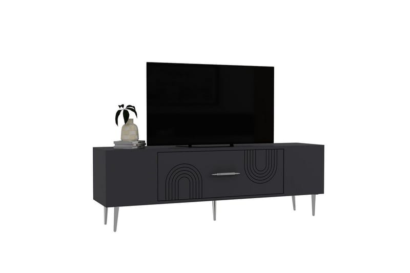 Drova Tv-bänk 150 cm - Antracit/Silver - Möbler - TV- & Mediamöbler - TV bänk & mediabänk