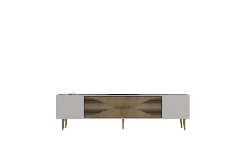 Drova Tv-bänk 150 cm - Ek/Vit/Guld - Möbler - TV- & Mediamöbler - TV bänk & mediabänk