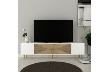 Drova Tv-bänk 150 cm - Ek/Vit/Guld - Möbler - TV- & Mediamöbler - TV bänk & mediabänk