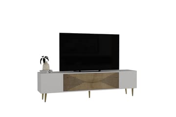 Drova Tv-bänk 150 cm - Ek/Vit/Guld - Möbler - TV- & Mediamöbler - TV bänk & mediabänk