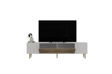 Drova Tv-bänk 150 cm - Ek/Vit/Guld - Möbler - TV- & Mediamöbler - TV bänk & mediabänk