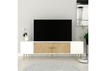 Drova Tv-bänk 150 cm - Ek/Vit/Guld - Möbler - TV- & Mediamöbler - TV bänk & mediabänk