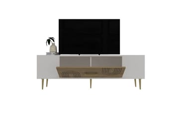 Drova Tv-bänk 150 cm - Ek/Vit/Guld - Möbler - TV- & Mediamöbler - TV bänk & mediabänk