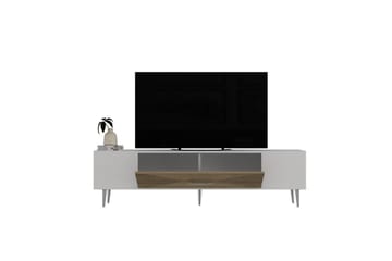 Drova Tv-bänk 150 cm - Ek/Vit/Silver - Möbler - TV- & Mediamöbler - TV bänk & mediabänk