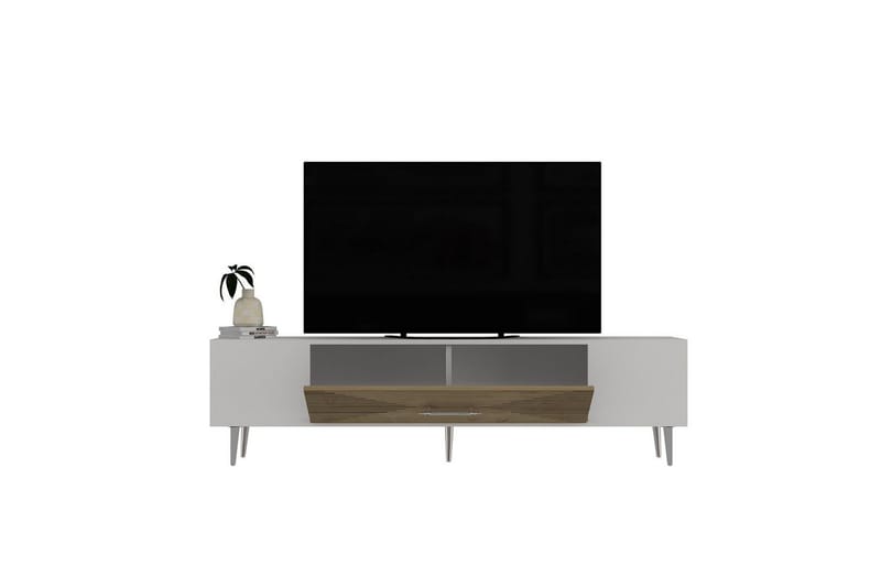 Drova Tv-bänk 150 cm - Ek/Vit/Silver - Möbler - TV- & Mediamöbler - TV bänk & mediabänk