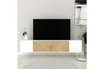 Drova Tv-bänk 150 cm - Ek/Vit/Silver - Möbler - TV- & Mediamöbler - TV bänk & mediabänk