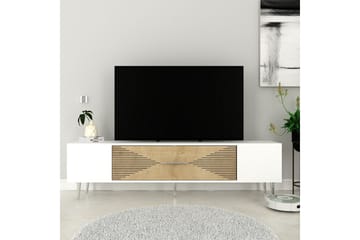 Drova Tv-bänk 150 cm - Ek/Vit/Silver - Möbler - TV- & Mediamöbler - TV bänk & mediabänk