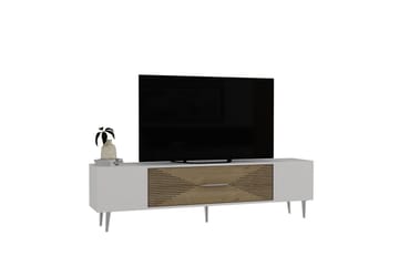 Drova Tv-bänk 150 cm - Ek/Vit/Silver - Möbler - TV- & Mediamöbler - TV bänk & mediabänk