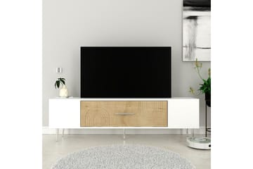 Drova Tv-bänk 150 cm - Ek/Vit/Silver - Möbler - TV- & Mediamöbler - TV bänk & mediabänk
