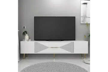 Drova Tv-bänk 150 cm - Vit/Guld - Möbler - TV- & Mediamöbler - TV bänk & mediabänk
