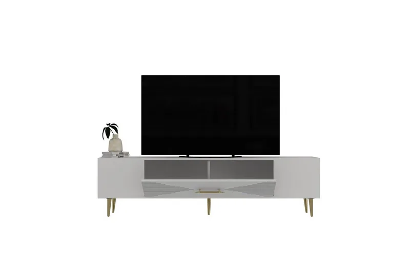 Drova Tv-bänk 150 cm - Vit/Guld - Möbler - TV- & Mediamöbler - TV bänk & mediabänk