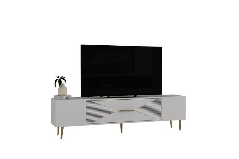 Drova Tv-bänk 150 cm - Vit/Guld - Möbler - TV- & Mediamöbler - TV bänk & mediabänk