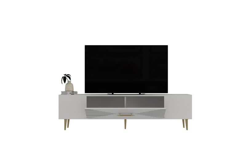 Drova Tv-bänk 150 cm - Vit/Guld - Möbler - TV- & Mediamöbler - TV bänk & mediabänk