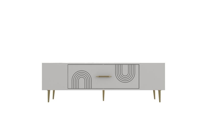 Drova Tv-bänk 150 cm, Vit/Guld