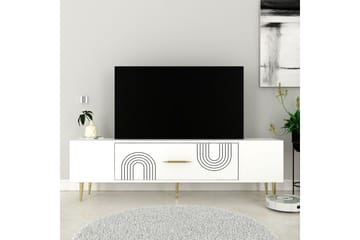 Drova Tv-bänk 150 cm - Vit/Guld - Möbler - TV- & Mediamöbler - TV bänk & mediabänk
