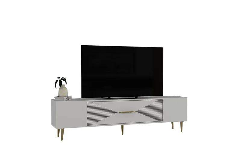 Drova Tv-bänk 150 cm - Vit/Guld - Möbler - TV- & Mediamöbler - TV bänk & mediabänk
