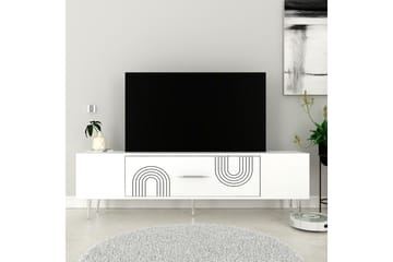Drova Tv-bänk 150 cm - Vit/Silver - Möbler - TV- & Mediamöbler - TV bänk & mediabänk