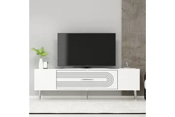 Drova Tv-bänk 150 cm - Vit/Silver - Möbler - TV- & Mediamöbler - TV bänk & mediabänk