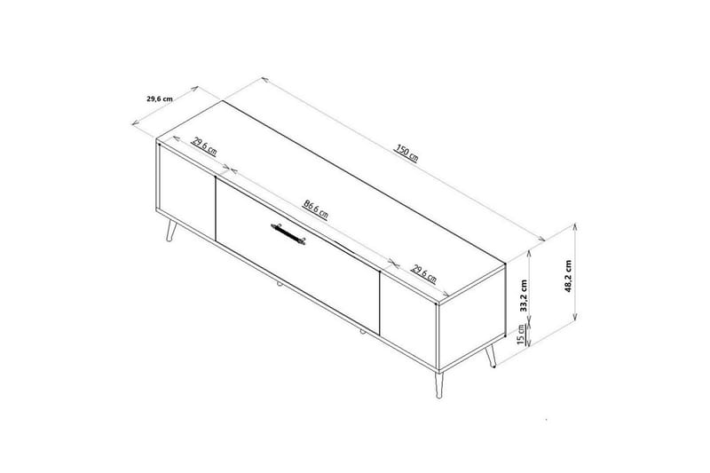 Drova Tv-bänk 150 cm - Vit/Silver - Möbler - TV- & Mediamöbler - TV bänk & mediabänk