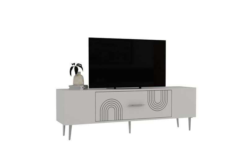 Drova Tv-bänk 150 cm - Vit/Silver - Möbler - TV- & Mediamöbler - TV bänk & mediabänk