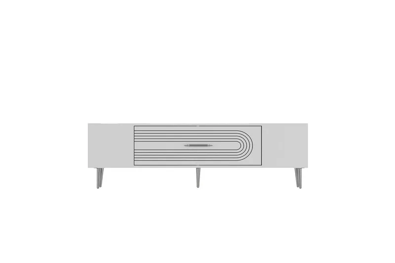 Drova Tv-bänk 150 cm, Vit/Silver