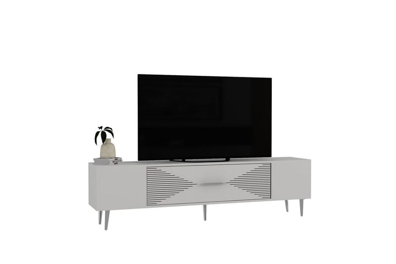 Drova Tv-bänk 150 cm - Vit/Silver - Möbler - TV- & Mediamöbler - TV bänk & mediabänk