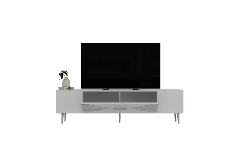 Drova Tv-bänk 150 cm - Vit/Silver - Möbler - TV- & Mediamöbler - TV bänk & mediabänk
