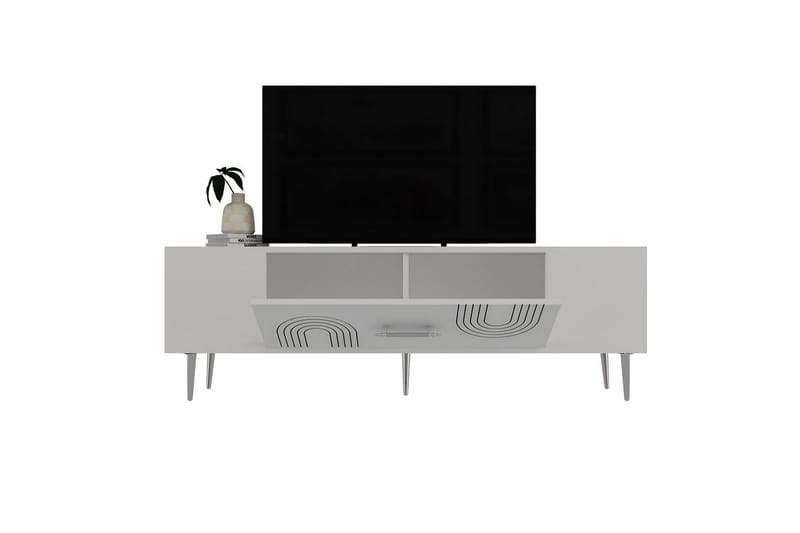 Drova Tv-bänk 150 cm - Vit/Silver - Möbler - TV- & Mediamöbler - TV bänk & mediabänk