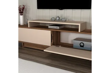 Durros Tv-bänk 180 cm - Valnöt/Beige - Möbler - TV- & Mediamöbler - TV bänk & mediabänk
