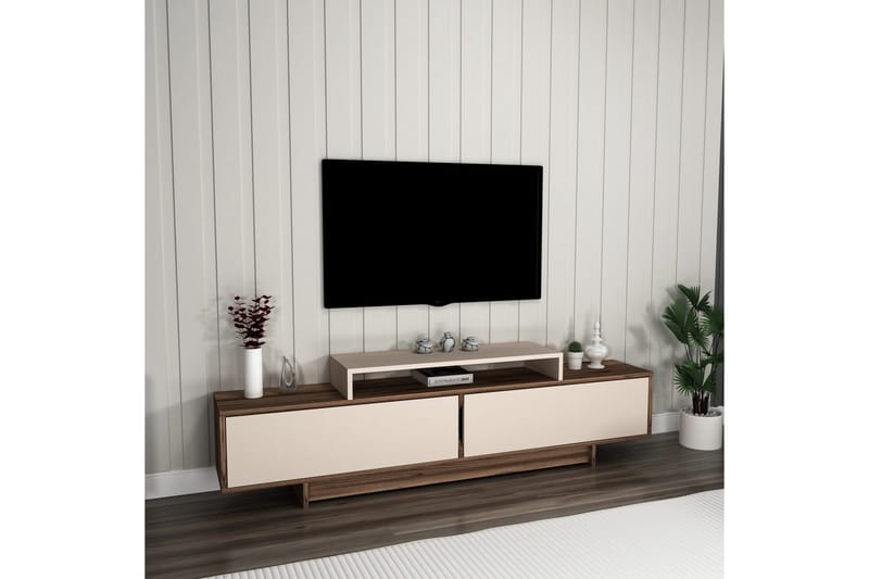 Durros Tv-bänk 180 cm - Valnöt/Beige - Möbler - TV- & Mediamöbler - TV bänk & mediabänk