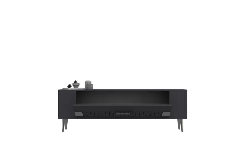 Estel Tv-bänk 120 cm - Antracit/Silver - Möbler - TV- & Mediamöbler - TV bänk & mediabänk