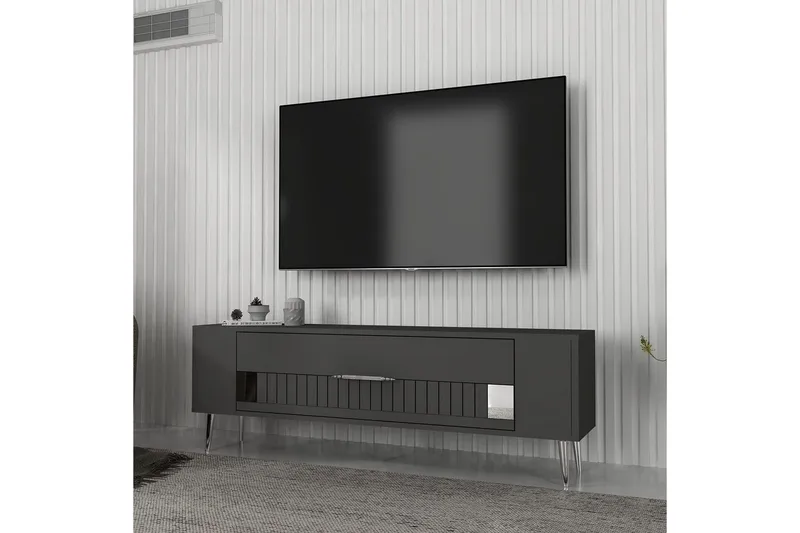 Estel Tv-bänk 120 cm - Antracit/Silver - Möbler - TV- & Mediamöbler - TV bänk & mediabänk