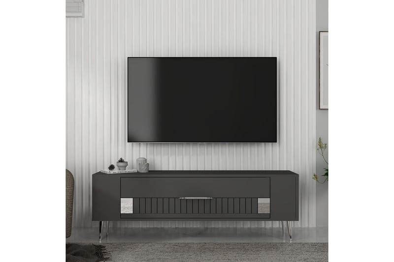 Estel Tv-bänk 120 cm - Antracit/Silver - Möbler - TV- & Mediamöbler - TV bänk & mediabänk