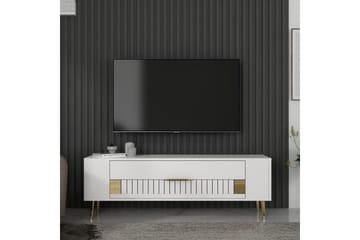 Estel Tv-bänk 120 cm - Vit/Guld - Möbler - TV- & Mediamöbler - TV bänk & mediabänk