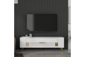 Estel Tv-bänk 120 cm - Vit/Guld - Möbler - TV- & Mediamöbler - TV bänk & mediabänk