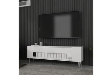 Estel Tv-bänk 120 cm - Vit/Silver - Möbler - TV- & Mediamöbler - TV bänk & mediabänk