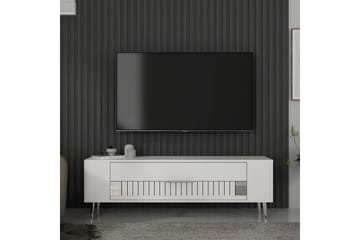 Estel Tv-bänk 120 cm - Vit/Silver - Möbler - TV- & Mediamöbler - TV bänk & mediabänk